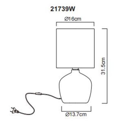 Globo - Eπιτραπέζιο φωτιστικό 1xE14/40W/230V λευκό