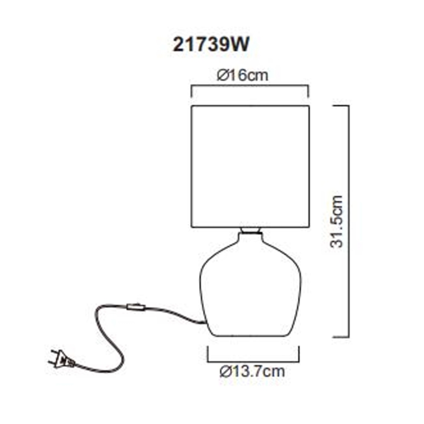 Globo - Eπιτραπέζιο φωτιστικό 1xE14/40W/230V λευκό