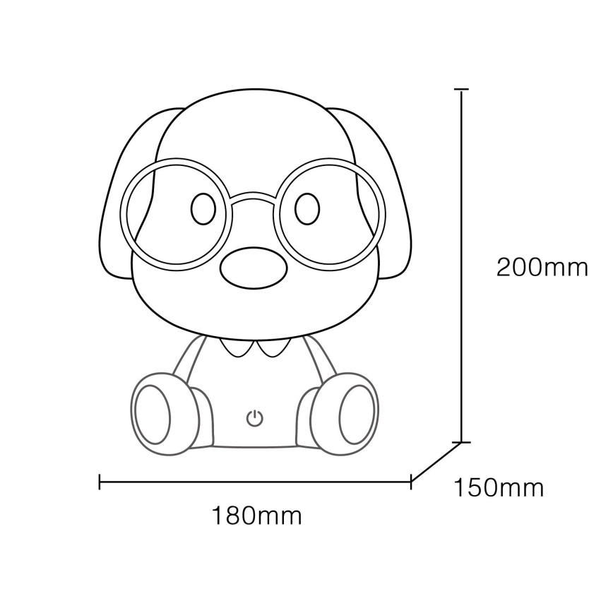 Globo - Φορτιζόμενο παιδικό νυχτερινό φωτιστικό LED με ρύθμιση φωτεινότητας LED/1W/5V 500 mAh μπλε