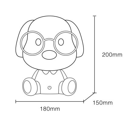Globo - Ρυθμιζόμενο LED επαναφορτιζόμενο παιδικό νυχτερινό φωτιστικό LED/1W/5V 500 mAh ροζ