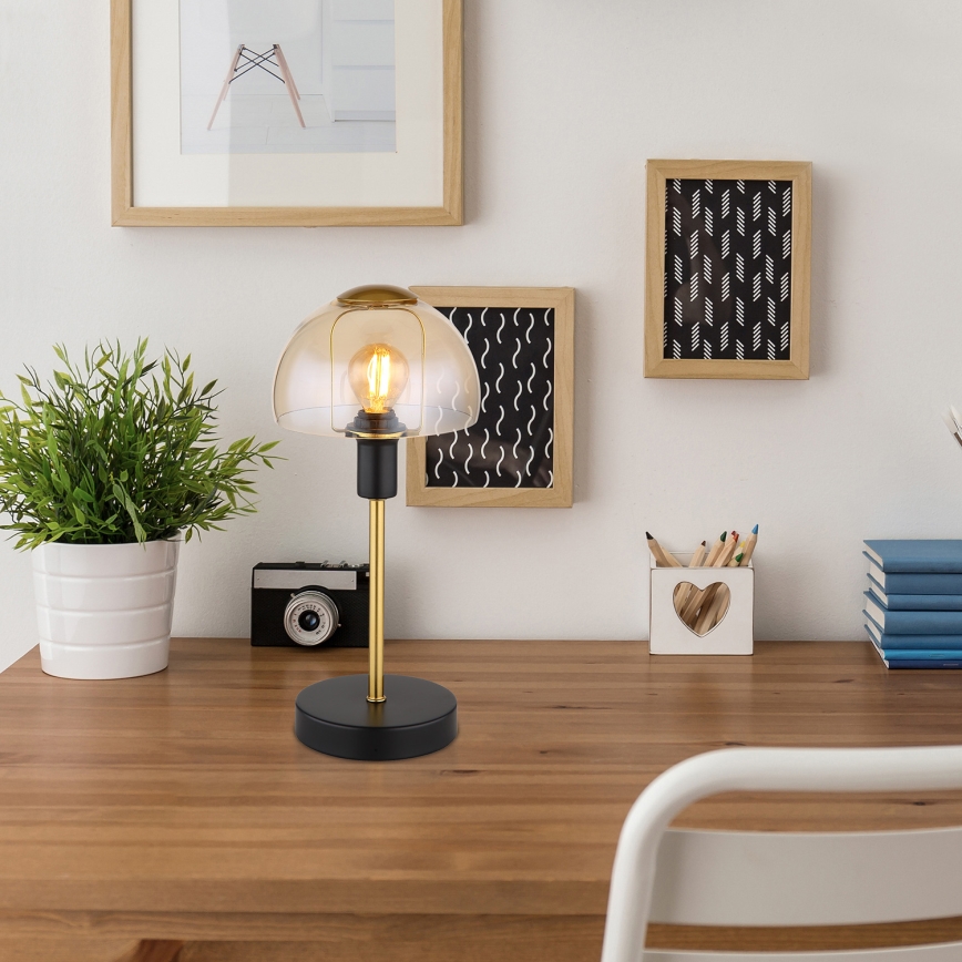 Globo - Επιτραπέζιο αφής φωτιστικό 1xE14/25W/230V μαύρο/χρυσό