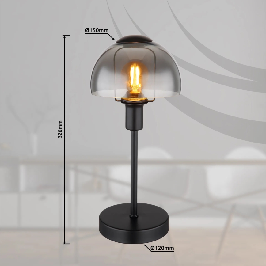 Globo - Επιτραπέζιο αφής φωτιστικό 1xE14/25W/230V μαύρο