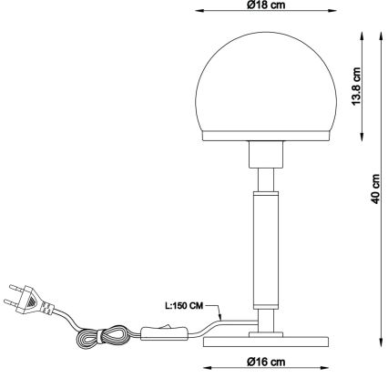 Globo - Eπιτραπέζιο φωτιστικό 1xE27/40W/230V χρυσό