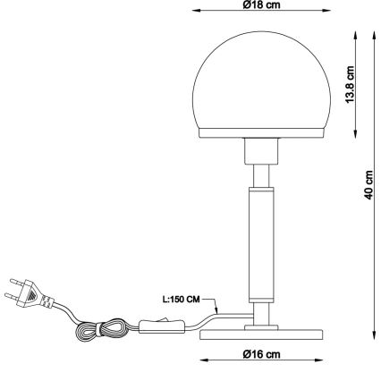 Globo - Eπιτραπέζιο φωτιστικό 1xE27/40W/230V μαύρο/καφέ
