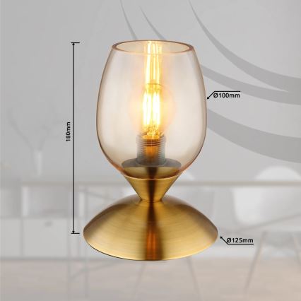 Globo - Επιτραπέζιο αφής φωτιστικό 1xE14/25W/230V ορείχαλκος