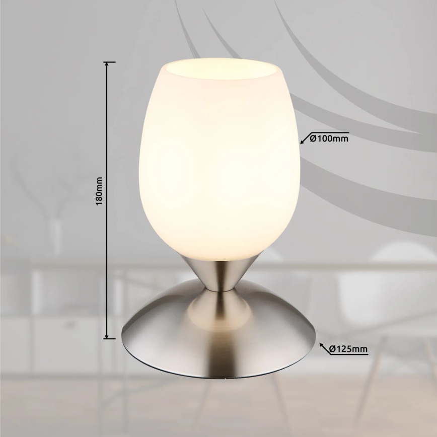 Globo - Επιτραπέζιο αφής φωτιστικό 1xE14/25W/230V ματ χρώμιο