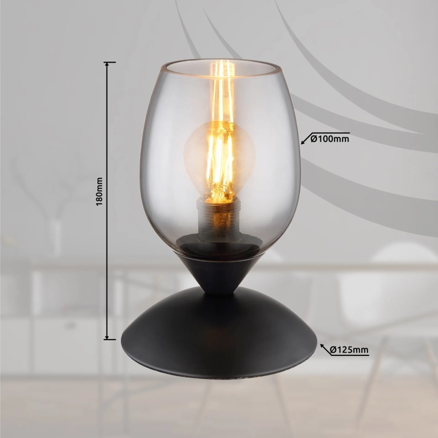 Globo - Επιτραπέζιο αφής φωτιστικό 1xE14/25W/230V μαύρο