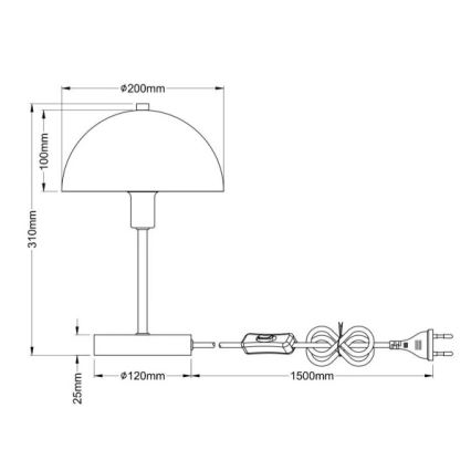 Globo - Επιτραπέζιο φωτιστικό 1xE14/40W/230V μαύρο