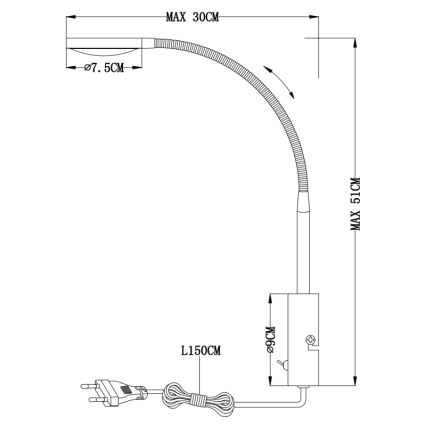 Globo - Φως τοίχου LED LED/6W/230V