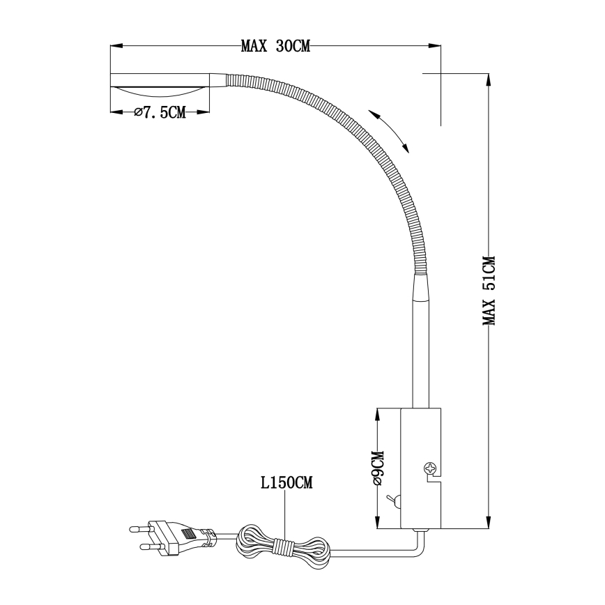 Globo - Φως τοίχου LED LED/6W/230V