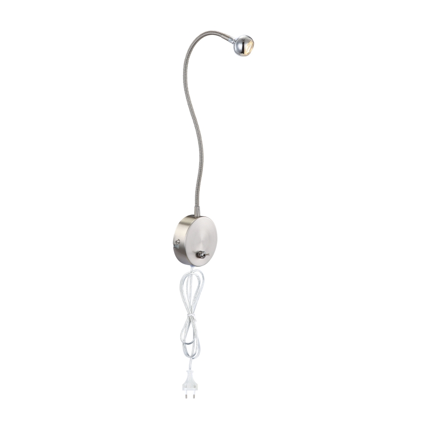 Globo - LED Εύκαμπτο μικρό φωτιστικό LED/3W/230V γυαλιστερό χρώμιο