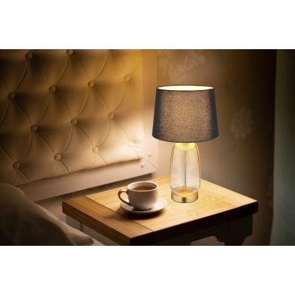 Globo - Επιτραπέζιο φωτιστικό 1xE27/40W/230V μαύρο/καφέ