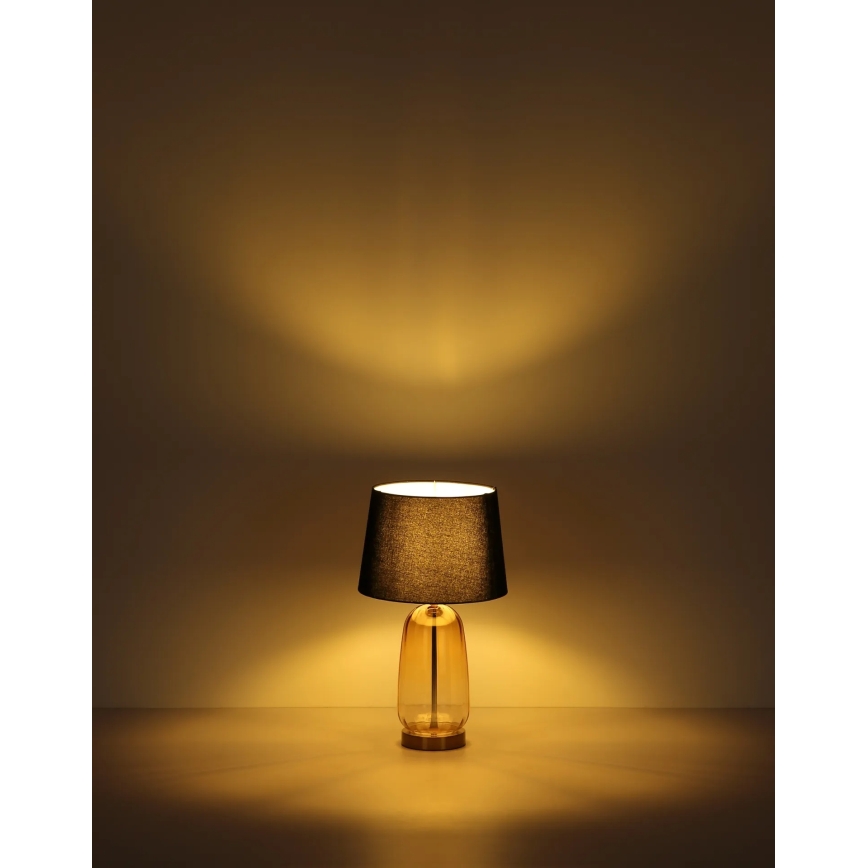 Globo - Επιτραπέζιο φωτιστικό 1xE27/40W/230V μαύρο/καφέ