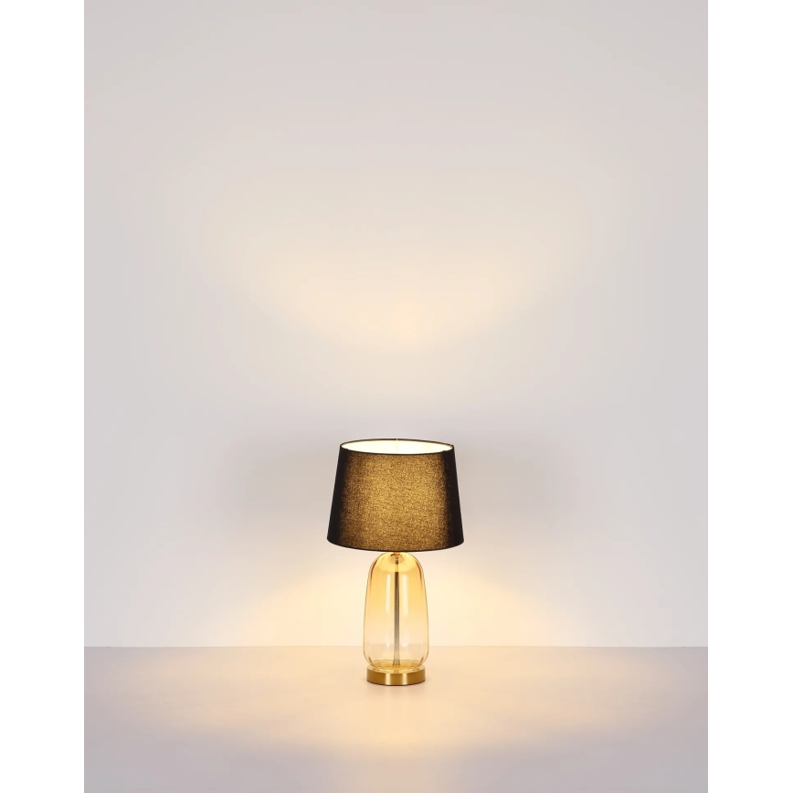 Globo - Επιτραπέζιο φωτιστικό 1xE27/40W/230V μαύρο/καφέ