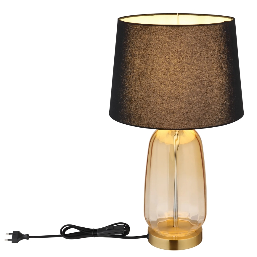 Globo - Επιτραπέζιο φωτιστικό 1xE27/40W/230V μαύρο/καφέ