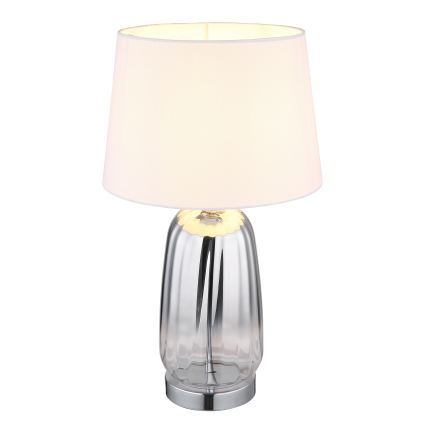 Globo - Επιτραπέζιο φωτιστικό 1xE27/40W/230V λευκό/ασημί