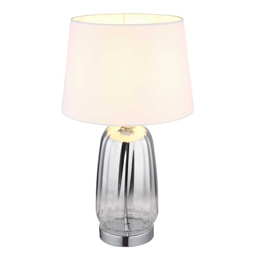 Globo - Επιτραπέζιο φωτιστικό 1xE27/40W/230V λευκό/ασημί