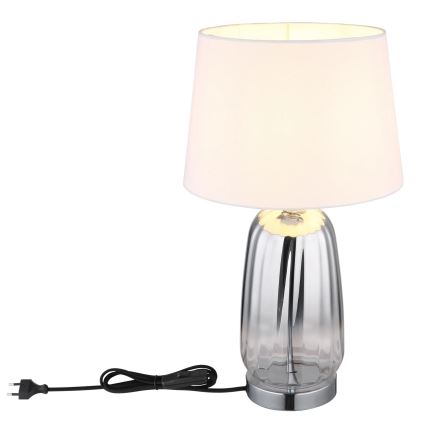 Globo - Επιτραπέζιο φωτιστικό 1xE27/40W/230V λευκό/ασημί