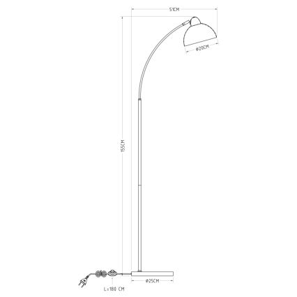 Globo - Επιδαπέδια λάμπα 1xE27/40W/230V