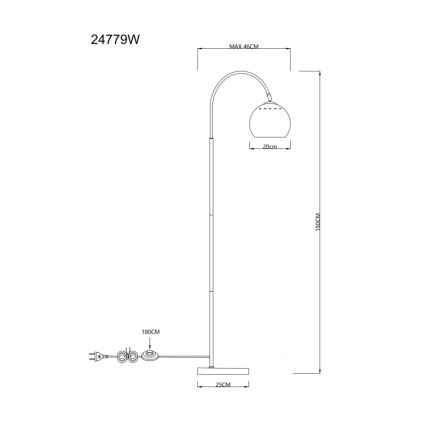 Globo - Επιδαπέδιο φωτιστικό 1xE27/60W/230V λευκό
