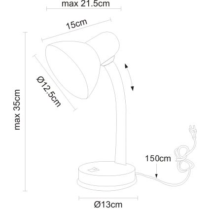 Globo - Επιτραπέζιο φωτιστικό 1xE27/40W/230V μαύρο