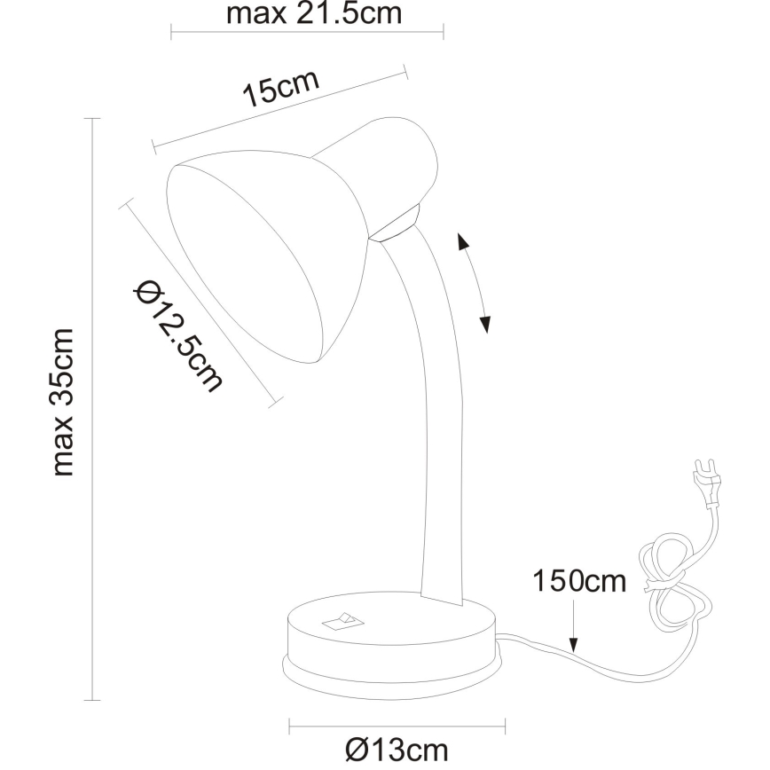 Globo - Επιτραπέζιο φωτιστικό 1xE27/40W/230V μαύρο
