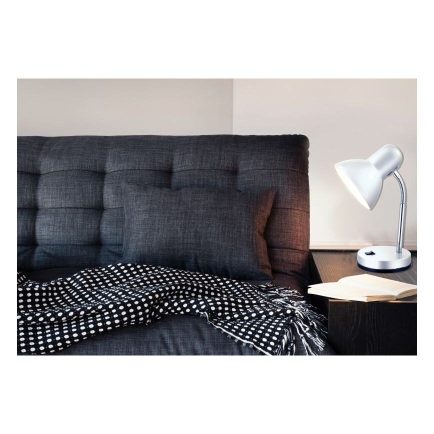 Globo - Eπιτραπέζια λάμπα 1xE27/40W/230V ασήμι