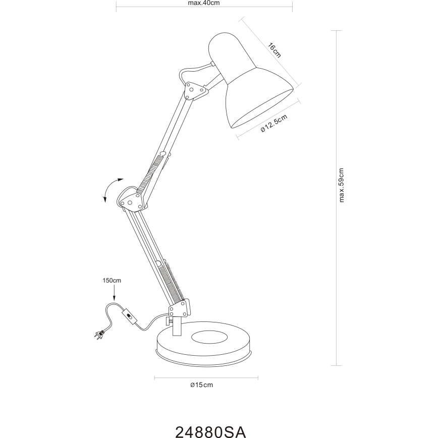 Globo - Επιτραπέζιο φωτιστικό 1xE27/40W/230V