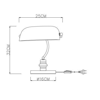 Globo - Eπιτραπέζια λάμπα 1xE27/60W/230V μαύρο