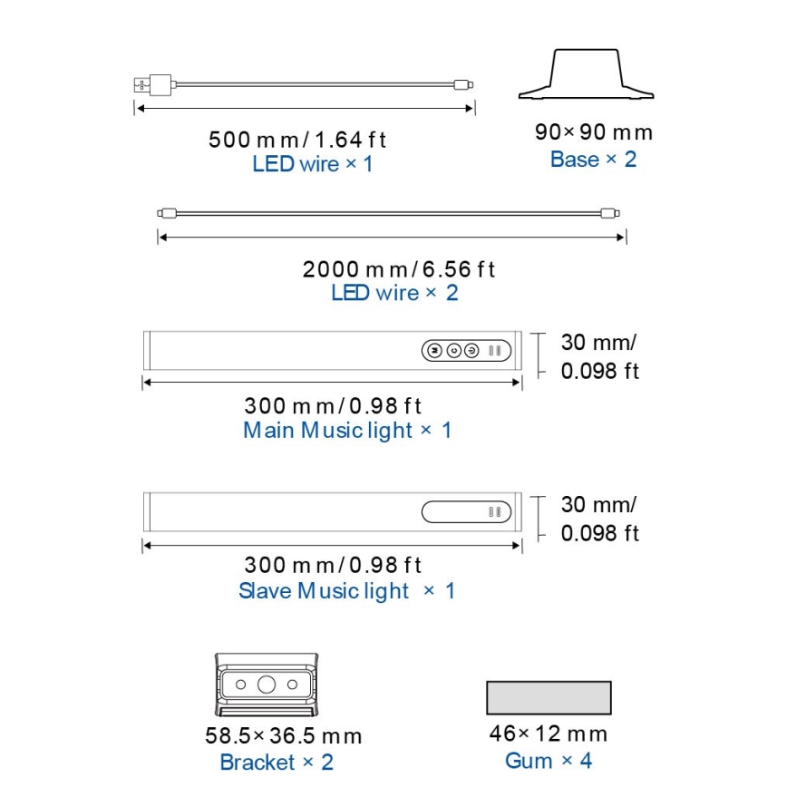 Globo RGB- ΣΕΤ 2x LED RGB Eπιτραπέζια λάμπα dimming 2σε1 LED/2W/5V USB Wi-Fi Tuya