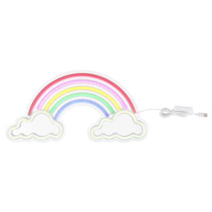 Globo - LED Διακοσμητικό φωτιστικό τοίχου Neon LED/3W/USB ουράνιο τόξο
