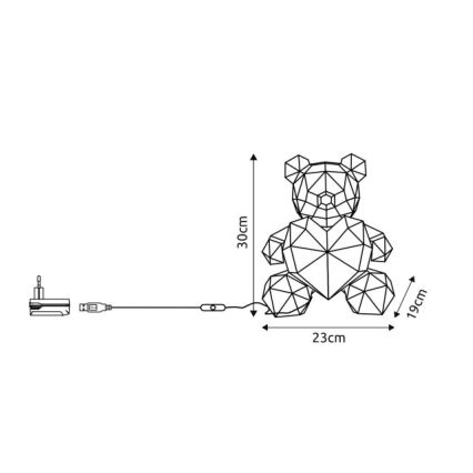 Globo - LED Επιτραπέζιο διακοσμητικό LED/6W/5V USB αρκούδα