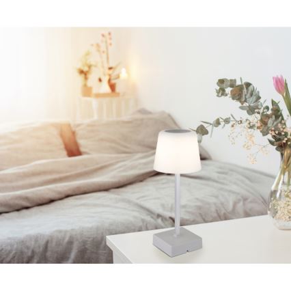 Globo - Επιτραπέζιο LED φωτιστικό με ρυθμιζόμενη ένταση αφής LED/2W/5V 3000/4500/6500K 800 mAh ασημί