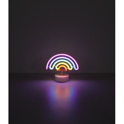 Globo - Επιτραπέζιο διακοσμητικό LED Neon LED/2W/3xAA ουράνιο τόξο