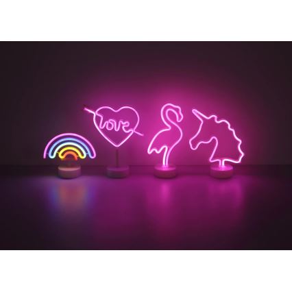 Globo - Επιτραπέζιο διακοσμητικό LED Neon LED/2W/3xAA ουράνιο τόξο