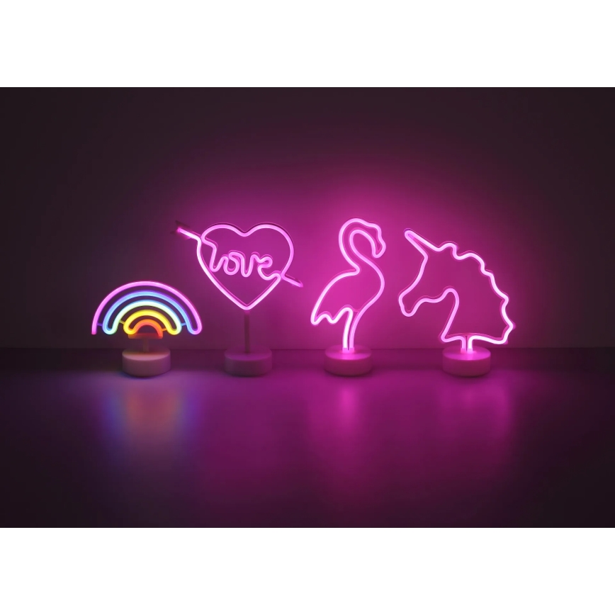 Globo - Επιτραπέζιο διακοσμητικό LED Neon LED/2W/3xAA ουράνιο τόξο