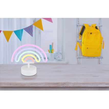 Globo - Επιτραπέζιο διακοσμητικό LED Neon LED/2W/3xAA ουράνιο τόξο