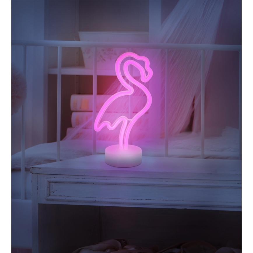 Globo - Επιτραπέζιο διακοσμητικό LED Neon LED/2W/3xAA φλαμίνγκο