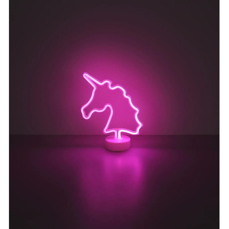 Globo 28065 - Επιτραπέζιο διακοσμητικό LED Neon UNICORN II LED/2W/3xAA μονόκερος