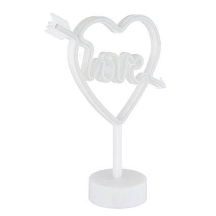 Globo - LED Νεονική διακοσμητική επιτραπέζια λάμπα LED/2W/3xAA καρδιά