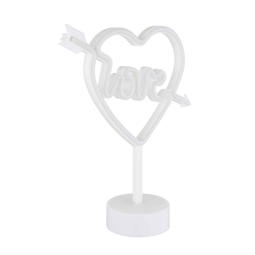 Globo - LED Νεονική διακοσμητική επιτραπέζια λάμπα LED/2W/3xAA καρδιά