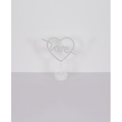 Globo - LED Νεονική διακοσμητική επιτραπέζια λάμπα LED/2W/3xAA καρδιά