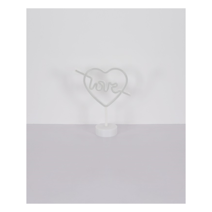 Globo - LED Νεονική διακοσμητική επιτραπέζια λάμπα LED/2W/3xAA καρδιά