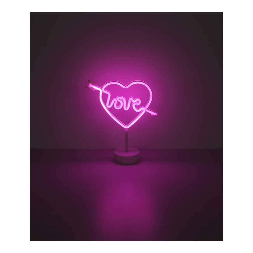 Globo - Διακοσμητικό επιτραπέζιο φωτιστικό  LED Neon LED/2W/3xAA καρδιά