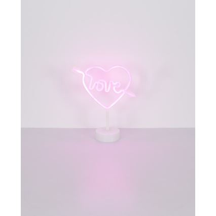 Globo - Διακοσμητικό επιτραπέζιο φωτιστικό  LED Neon LED/2W/3xAA καρδιά