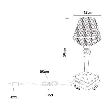 Globo - Επιτραπέζια λάμπα αφής dimming LED LED/1W/5V 2700/4000/6500K 800 mAh