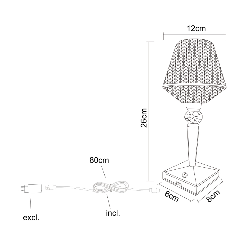 Globo - Επιτραπέζια λάμπα αφής dimming LED LED/1W/5V 2700/4000/6500K 800 mAh