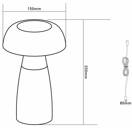 Globo - Ρυθμιζόμενο επαναφορτιζόμενο επιτραπέζιο φωτιστικό LED/1,5W/5V 800 mAh 2700K/4000K/6500K