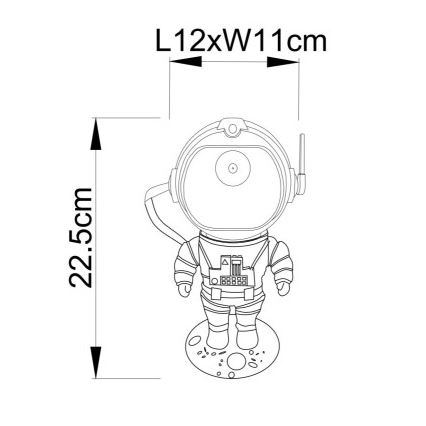 Globo - LED RGB Eπιτραπέζιο φωτιστικό LED/4,5W/5V αστροναύτης ασημί