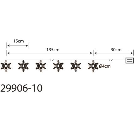 Globo 29906-10 - Διακοσμητική γιρλάντα LED 10xLED/0,03W/2xAA